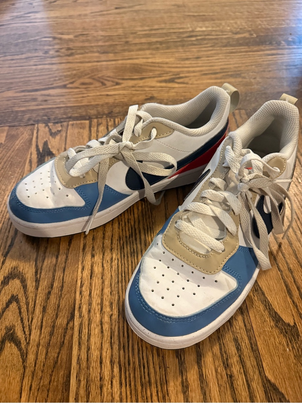 Nike Court Borough Low Recraft Youth 4.5Y Blue White Sneakers